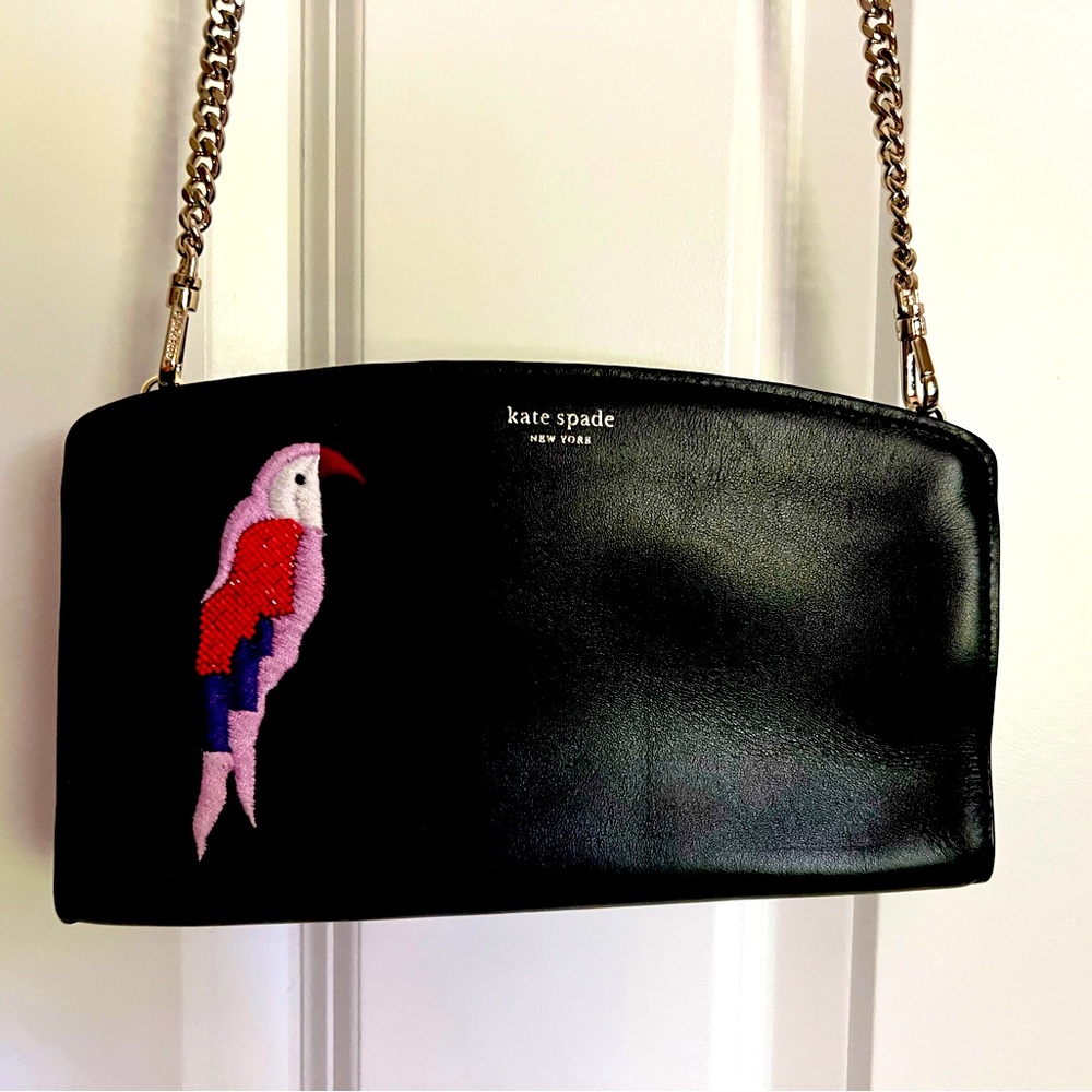 Kate Spade Novelty Parrot Black Crossbody Bag